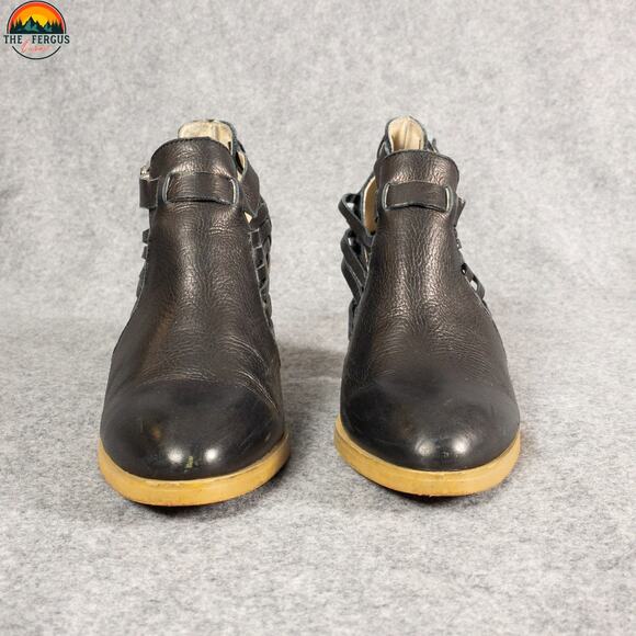 Latigo Jasmine Ankle Booties Black Adjustable Strap Block Heels Women's Size 7 M - Picture 2 of 11